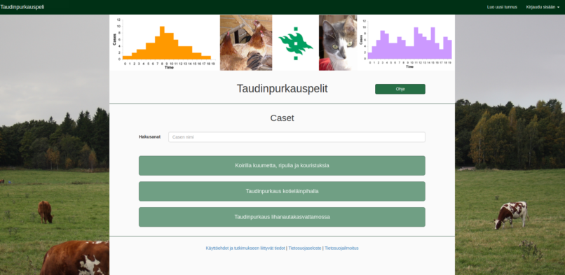 Taudinpurkauspelin jatkokehityksen tulokset